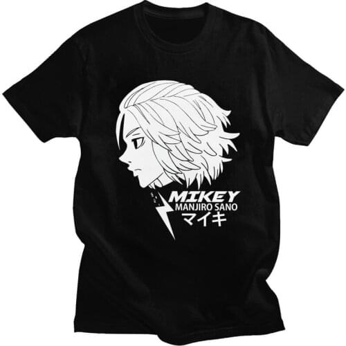 Handsome Mikey Manjiro Sano T Shirt Men Short Sleeved Pure Cotton T-shirt Leisure Anime Tokyo Revengers Tees Fashion Tshirts