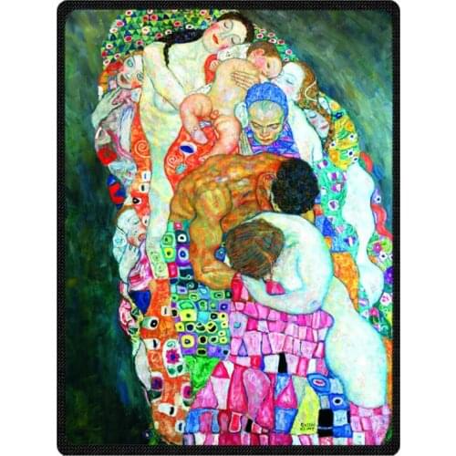 Soft Warm Blanket Coral plaids Blankets Travel Sofa Gustav Klimt Work print Fleece Blankets For Bed Soft Fluffy Warm Coverlet