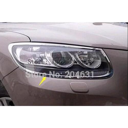 For Hyundai Santa Fe 2007 2008 2009 2010 2011 2012 Chrome Front Headlight Head Light Lamp Cover Trim