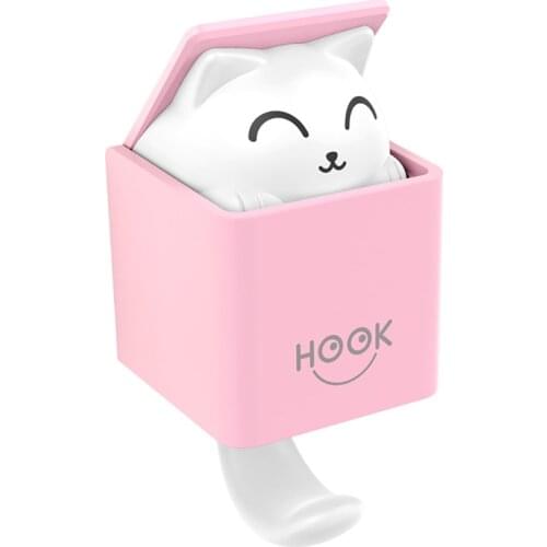 1PC Wall Hanging Hook Cute Cat Gravity Sensor Housekeeper On Wall Household Clothing Keys Sundries Storage Rack Wall Decoration