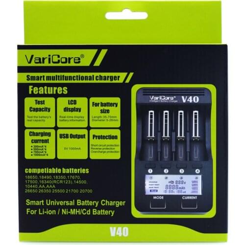 New VariCore V20i V10 U4 V40 LCD Battery Charger 3.7V 18650 26650 18500 16340 14500 18350 lithium battery AA/AAA NiMH batteries