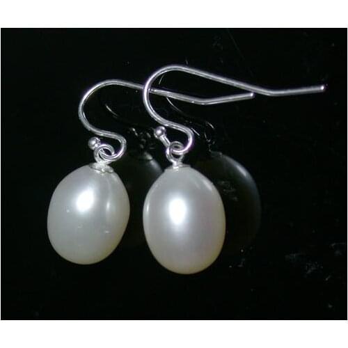 New Arrival Favorite Pearl Store 10mm AAA White Freshwater Pearl S925 Sterling Silver Dangle Earring Charming Lady Gift