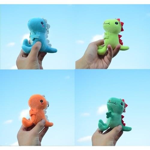 New lifelike cute fevarite cool 12cm plush soft dinosaur colourful lovely Bag decoration pendant Keychain kids christmase gift