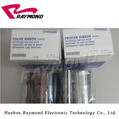 Original Datacard SR200 SR300 RP90 RP90Plus ID Card Printer 568971-001 YMCK Color Ribbon and 568971-103 Retransfer Film set