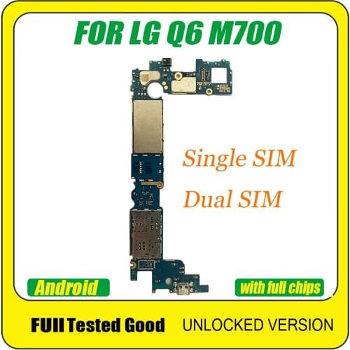 Original 64GB For LG Q6 M700 Motherboard,100% Unlocked Single SIM/Dual SIM For LG Q6 M700 Logic MB