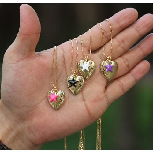 Star Heart Pendant Necklace Hot style Gold Charms Jewelry Charms for women