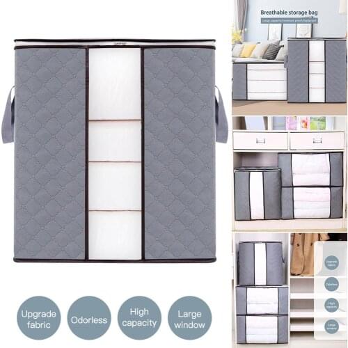 2pcs Home Storage Foldable Bag New Waterproof Oxford Fabric Bedding Pillows Quilt Storage Bag Clothes Storage Bag Organizer