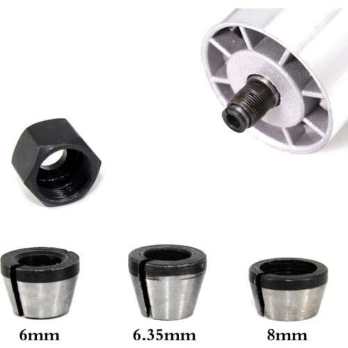 6pcs Router Bit Extension Collet Chuck Engraving Trimming Machine 6/ 1/4 \\\"/ 8mm