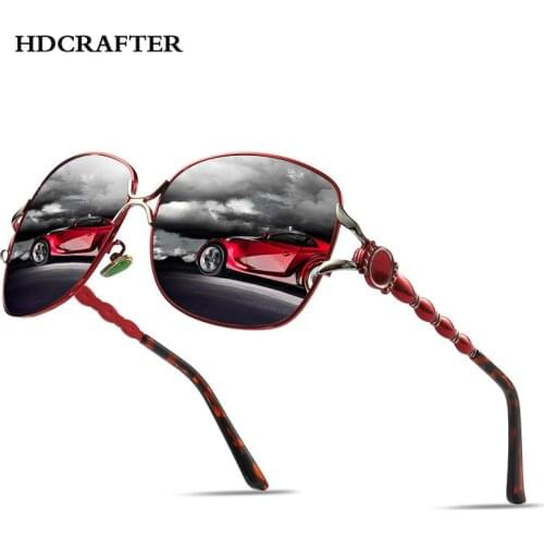 HDCRAFTER Oversized Sunglasses for Women Polarized Vintage Retro Driving Sunglasses Gradient Ladies sun glasses uv400