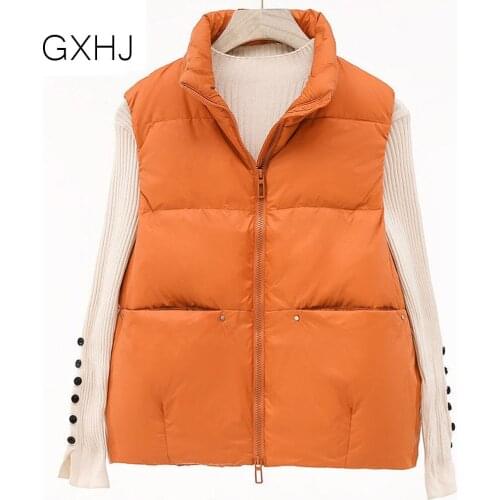 Women white duck down vest coat Light Down Vest Women Short Vest Windproof Lightweight Warm Waistcoat Female White Duck Down