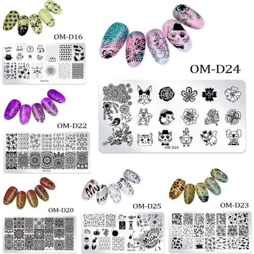 1pc Nail Print Template Stainless Steel Nail Art Stamping Plates Rectangular Template DIY Manicure Stencils Tools Reusable