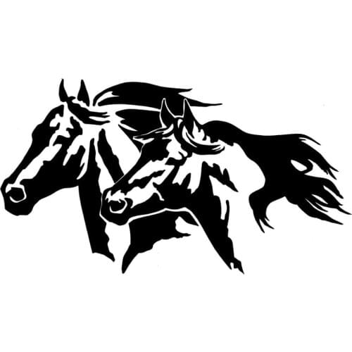 15.5cm*8.6cm Fashion Horse Head Vinyl Car-Styling Car Window Stickers Decals Black/Silver S6-2812