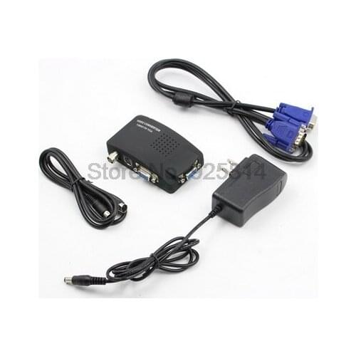 By dhl or ems 20pcs High resolutcin Video BNC To VGA Converter Adapter cable CRT/LCD monitor switch box For DVD DVR PC