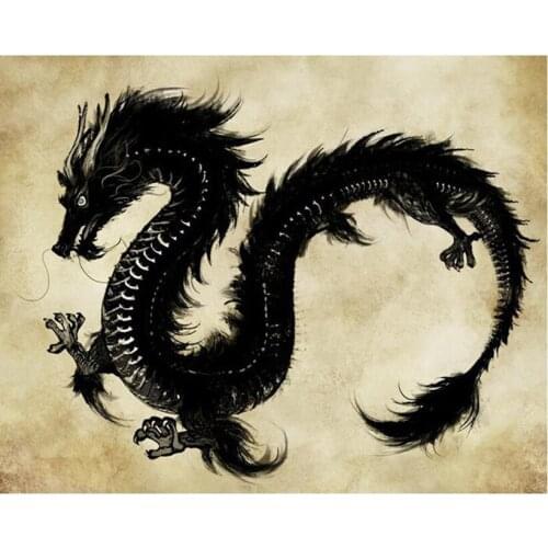 3D DIY Diamond Painting Black Dragon 50x60cm Square Crystal Rhinestone Diamond Embroidery Pasted Mosaic Needlework Pictures