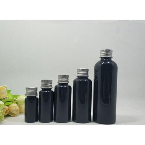 50 pcs Emulsion Refillable Bottle Empty Cosmetic Container Black Lucifuge Aluminum Cap Plastic Makeup Astringent Toner Bottle