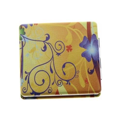 6*6cm Square Double Sided Stainless Steel Cute Small Folding Portable Ladies Makeup Compact Mirror