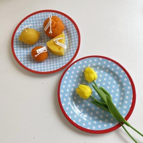 9 Inch Melamine Dinner Fruit Plate Creative Thickened Snack Plate Dessert Cake Dishes Restaurant Pastry Tray Kitchen Tableware