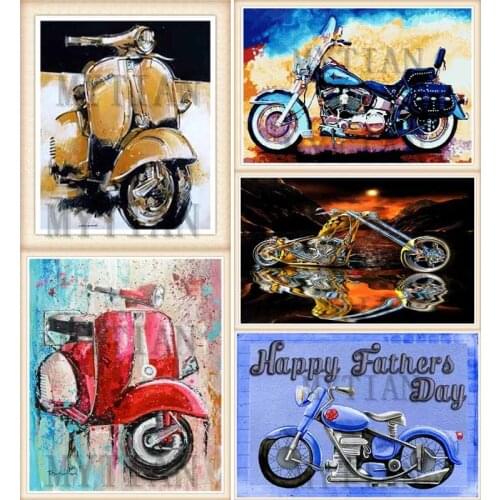 Full Square/Round Drill 5D DIY Diamond Painting "Motorcycle" 3D Embroidery Cross Stitch 5D Rhinestone Home Decor art gift