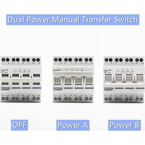 4P 40A MTS Dual Power Manual Transfer Switch Interlock Circuit Breaker