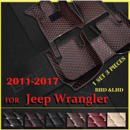 Car floor mats for Jeep Wrangler(FOUR DOOR)2011 2012 2013 2014 2015 2016 2017 Custom auto foot Pads automobile