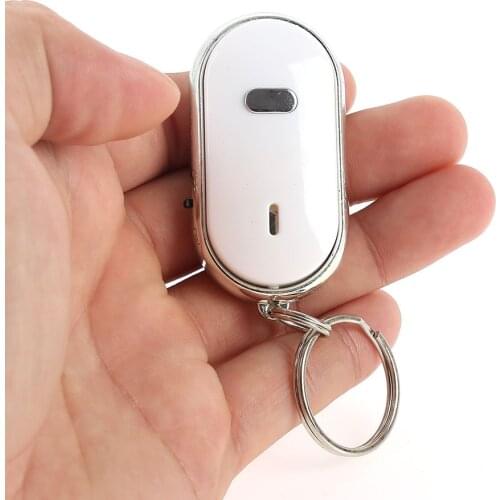 1PCS High quality Free Shipping White LED Key Finder Locator Find Lost Keys Chain Keychain Whistle Sound Control
