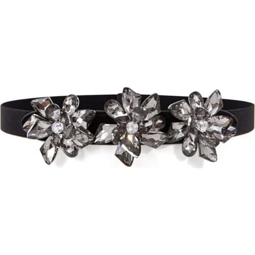 Brand Luxury Rhinestone Dress Belts Women Colorful Crystal Gem Elastic Waistband Fashion Ladies Corset Summer Dress Accessories DP88