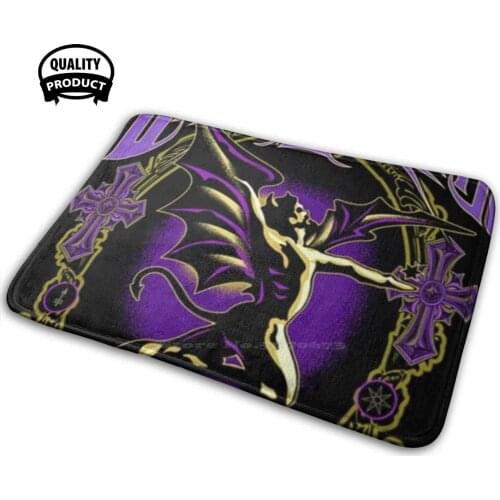 Black 3D Household Goods Mat Rug Carpet Cushion Metal Heavy Metal Music S Th 1970S