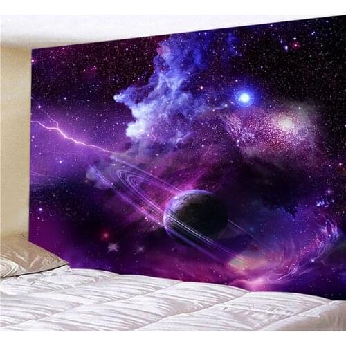 Home Hanging Wall Tapestry Jellyfish/Earth/Elephant/Wolf/Moon/Building Suspended Blanket