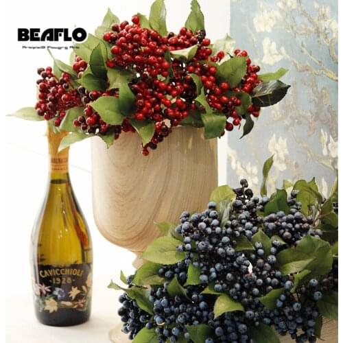1PC DIY Fake Plant Artificial Berry cherry Artificial Bacca faux plants Bouquet For Wedding Home Party Hotel Decoration