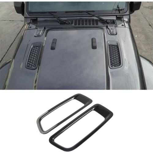 JXKaFa For Jeep Wrangler JL 2018+ Car Front Hood Air Vent Decoration Frame Trim Stickers