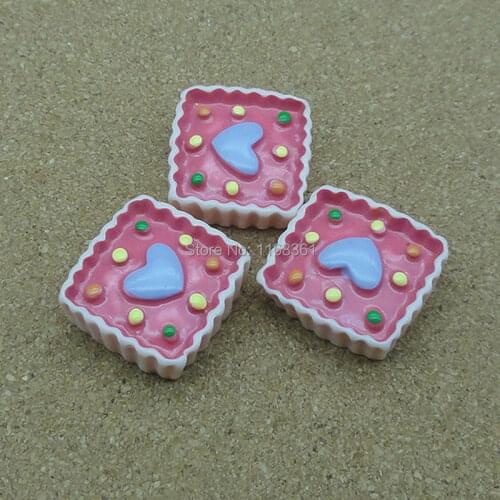 1pcs/lot resin hot pink love candy cake 19mm Cabochons Scrapbooking Hair Bow Center Card Frame Making Craft DIY B006-10