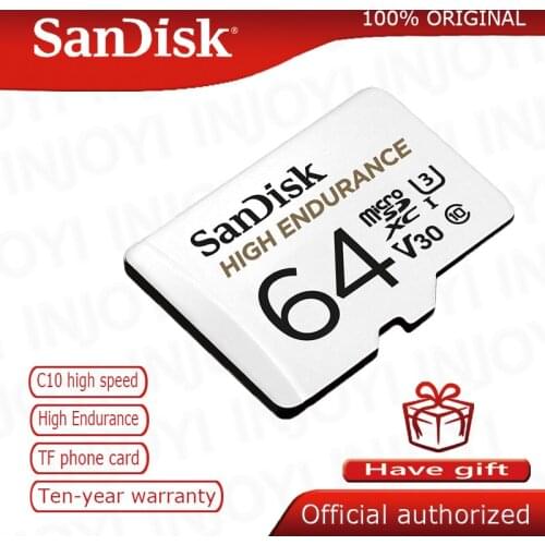 SanDisk Memory Card High Endurance Video Monitoring 32GB 64GB MicroSD Card SDHC/SDXC Class10 U3 V30 TF Card for Video Monitoring