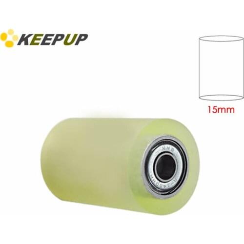 Diameter 15mm PU polyurethane rubber wheel, Unpowered roller Wear resistance, Soft surface,guide bearing pulley