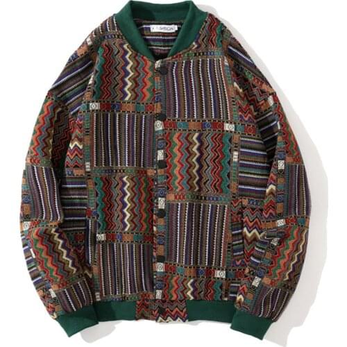 Rib Sleeve Vintage Windproof Bomber Jacket Men Button Down Winter Warm Coats Man Outwear Windbreaker With Pockets Autumn Brown