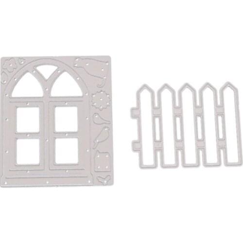 METAL CUTTING DIES Window Fence Cat Bird Stencils Dies for DIY Craft Projects Scrapbooking Embossing Paper Album