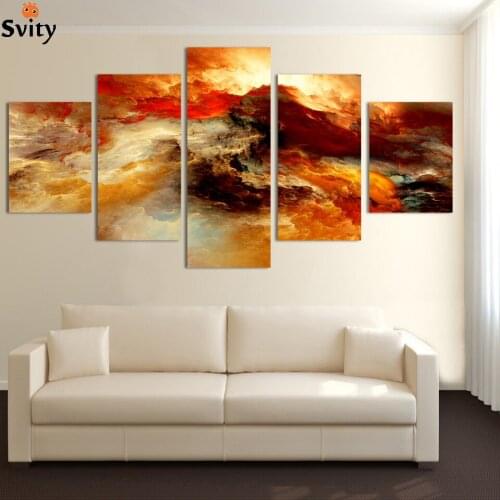 Fashion 5 pcs/set Large Canvas Art Abstract canvas Painting color cloud Wall Decor Pictures no framed F100