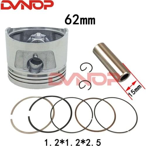 Motorcycle 62mm Piston 15mm Pin Ring 1.2*1.2*2.5mm Set For CG150 ZJ150 CG ZJ 150 150 ZJ125 TO 150cc Egine Spare Parts