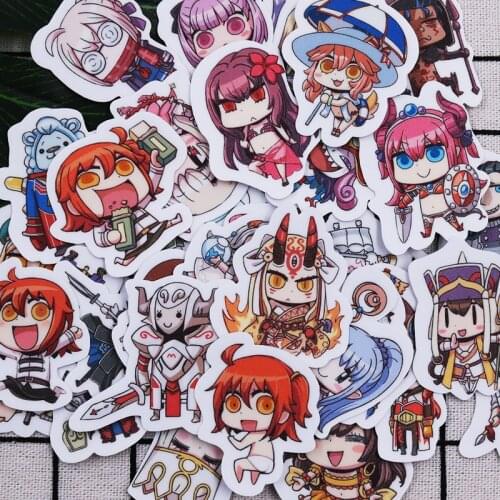 Cartoon Anime FGO Fate/Grand Order Suitcase Stickers Cosplay Prop Travel Luggage Decor Mixed Decals Gift for Women Men 43pcs/set