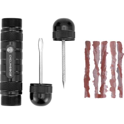 Bicycle Tubeless Tire Repair Tool Kit Aluminum Alloy BikeVacuum Tire Repair Tool Urgent Glue Drill Rubber Tire Repair Device