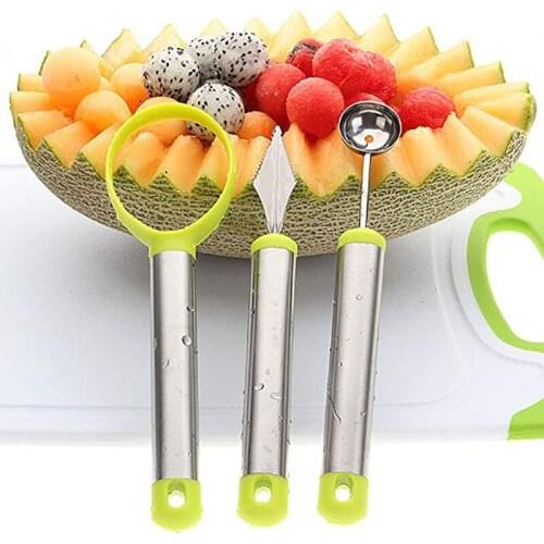 Stainless Fruit Carving Knife Set Multifunction Melon Tools With Carving Knife Ball Digger Fruit Peeler Watermelon Cutter Gadget