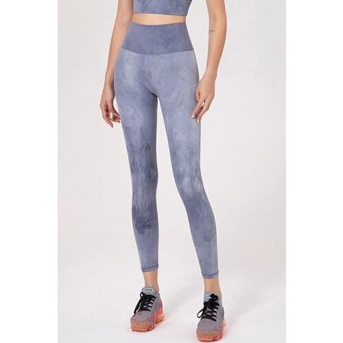 2021 New Summer Tie-dye Fitness Pants Womens Sports Buttocks High Waist Moisture Wicking Yoga Pants