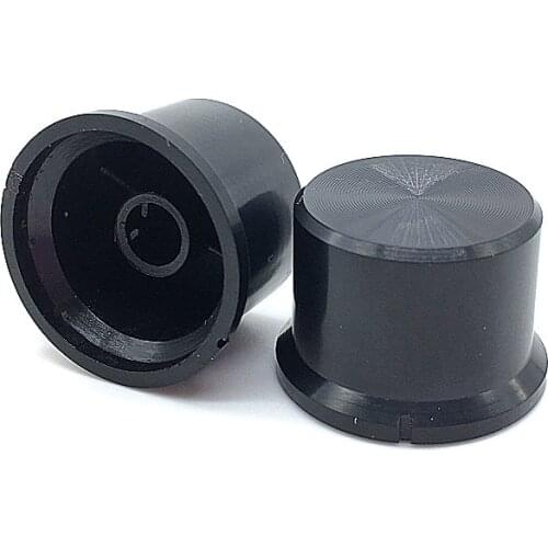 5pcs/lot Potentiometer Encoder Band Switch Cap Black Plastic Knob 25 x 17mm Half Shaft Type