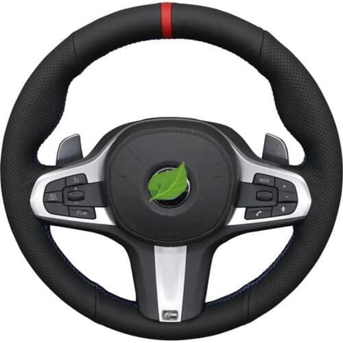 Non-Slip Black Artificial Leather Car Steering Wheel Cover For BMW M Sport G30 G31 G32 G20 G21 G14 G15 G16 X3 G01 X4 G02 X5 G05