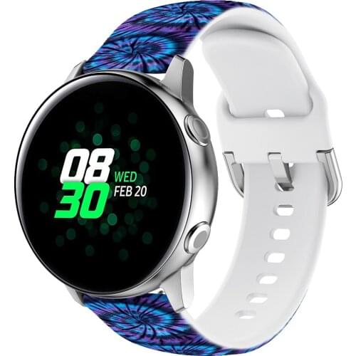 20mm 22mm Silicone Strap For Samsung Galaxy Watch 4 Active 2 Graffiti style strap For HuaMi Amazfit Huawei watch band