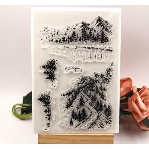 KLJUYP Mountain Clear Stamps Scrapbook Paper Craft Clear stamp scrapbooking