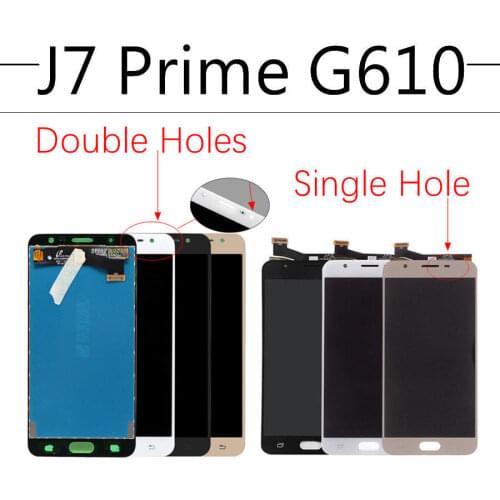 Sinbeda AMOLED For SAMSUNG GALAXY J7 Prime LCD Display G610 G610F On7 2016 G6100 Touch Screen Digitizer Assembly Double Holes