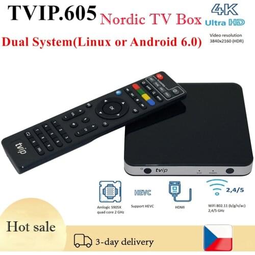 Original TVIP 605 Android + Linux dual system TVIP525 530 wifi streaming media player smart tv box OTT S-Box 5G Dual WiFi 4K box