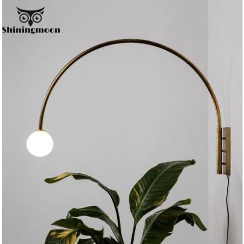Modern Iron LED Wall Lamps Golden Art Decoration Lighting Bedroom Bedside Reading Wall Sconce Lamp Corridor Aisle Wall Lamp