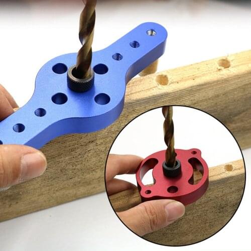 Alloy Vertical Pocket Hole Jig Woodworking 10mm Drilling Locator Wood Dowelling Self Centering Drill Guide Kit Hole Puncher