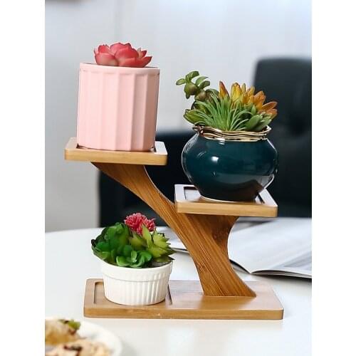 Solid wood bay window sill balcony living room office mini flower pot shelf